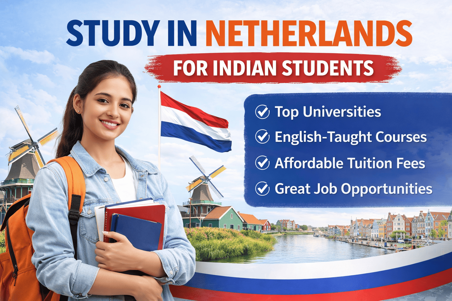 Study in Netherlands for Indian Students: Universities, Costs, Admission & Career Scope